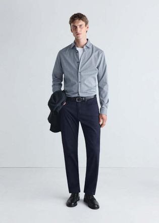Mango Camicia slim fit comfort stretch non-iron a righe blu notte - Uomo - XXL - MANGO MAN