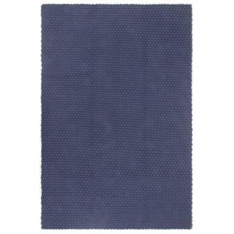 Berkfield Home Rug Rectangular Navy Blue 160x230 cm Cotton | Size: 100 cm diameter