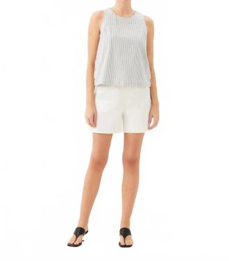 Fifteen Twenty Clarice Side Button Up In Cream With Navy