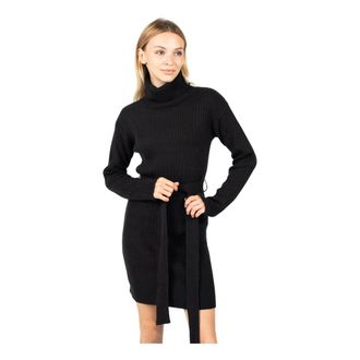 Silvian Heach Gebreide jurk van midi-lengte - Dames - Jurken - Zwart - Maat: XL Katoen