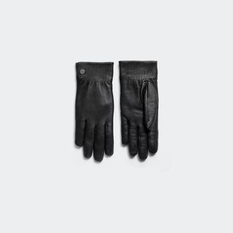 Canada Goose Gants en cuir c&ocirc;tel&eacute; de luxe (Femmes, Black, TP)
