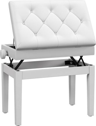 OEM Banco Para Piano Con Ajustable En Altura De 48 A 58 Cm Espacio De Almacenamiento Patas De Madera Blanco