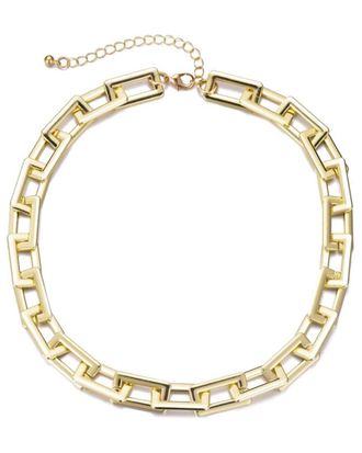 Adornia Plated Rectangle Paperclip Chain Necklace