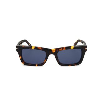David Beckham Db 7091/S Bold Rectangular Tortoiseshell Sunglasses