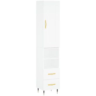 vidaXL Highboard White 34.5x34x180 cm Engineered Wood vidaXL