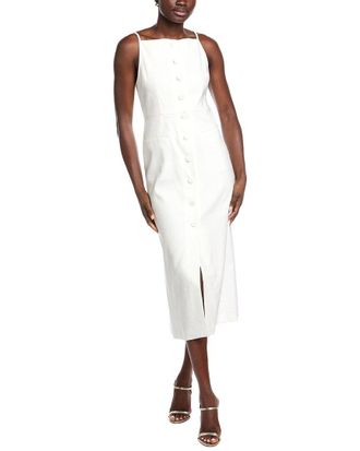 Rebecca Taylor Stretch Linen-Blend Midi Dress