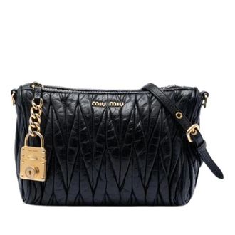 Miu Miu Pre-owned Cross Body Bags, female, Black, Size: ONE SIZE Pre-owned Quilted Nappa Shoulder Bag