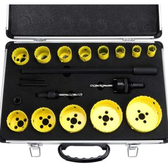 OEM Juego De 19 Sierras De Corona Bimet&aacute;licas De 3/4 A 3, Brocas Redondas De Acero, Con Adaptador Y Extensi&oacute;n Para Madera Y Metal