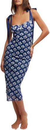 Free People Floral Layered Mesh Slipdress in Navy Combo at Nordstrom Rack, Size Small