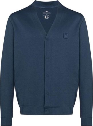 adidas Mens adidas Logo Embroidered V Neck Long Sleeves Knitwear Blue HA9101