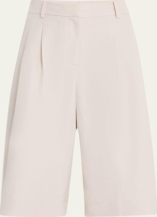 Lafayette 148 New York Sutton Pleated Wide-Leg Shorts