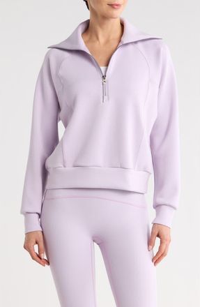 Spanx AirEssentials Half Zip Sweatshirt in Verbena at Nordstrom, Size X-Small