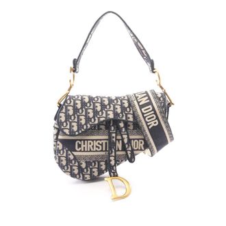 Dior Pre-owned Dior Oblique Embroidered Canvas Saddle Bag Ladies MZ0OJKN7ABWK7EEE