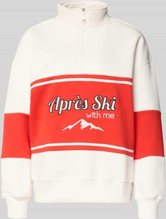 LeGer By Lena Gercke Relaxed Fit Sweatshirt mit Stehkragen Modell Jenny in Rot, Größe 34