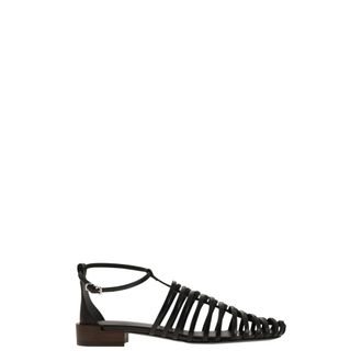 Tod's Tods, Flat Sandals, female, Black, Size: 8 1/2 US Leather Sandal