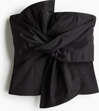 H&M Bandeau-Top mit Schleife - Schwarz