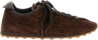 Jacquemus Sleek Low-Top Lace-Up Suede Sneakers with Contrasting Rubber Sole