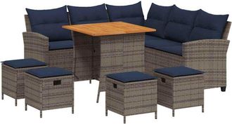 vidaXL Vidaxl - Set De Sof&aacute;s De Jard&iacute;n En Forma De L Con Cojines 6 Pzas Gris