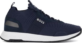 Dune London Hugo Boss Mens Titanium Runn - Branded Runner Trainers - Blue Fabric - Size UK 10