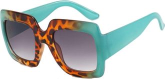 Generic Large Frame Square Mens Sunglasses Outdoor Driving Commuter Decorative Sun Glasses(Blue)