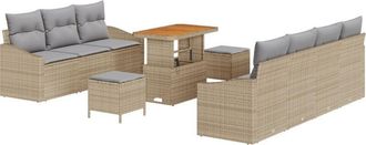 vidaXL Vidaxl - Garden Sofa Set 10 pcs Beige, Light Grey 90 x 55 x 71 cm