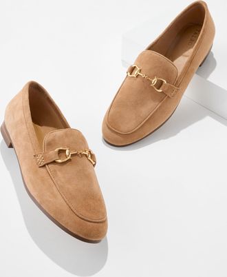 Talbots Katelyn Bit Suede Loafers - Havana Tan - 10 1/2 M Talbots