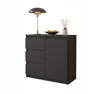 OEM C&oacute;moda De 1 Puerta Con Estante, Color Antracita, Modelo Mikel, Espaciosa, 80 Cm