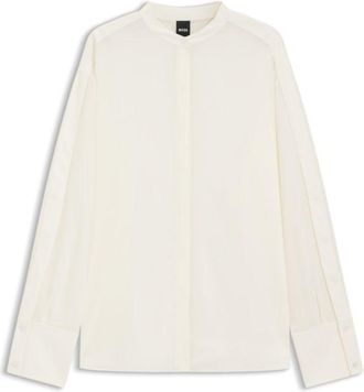 BOSS Regular-fit blouse in sandwashed silk