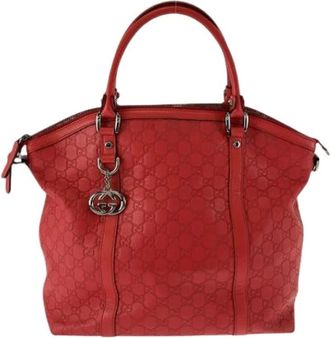 Gucci Pre-owned Handbags, female, Red, Size: ONE SIZE Pre-owned Leather Guccissima Handbag