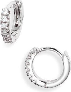 Nordstrom Demi Fine Cubic Zirconia Huggie Hoop Earrings in Sterling Silver Plated at Nordstrom