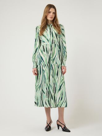 Y.A.S Druckkleid Y.A.S YASASINA LS LONG SHIRT DRESS S. NOOS, Damen, Gr. 34, N-Gr, pristine aop:zelly, Web, Obermaterial: 100% Viskose, bedruckt, lang, hoch 