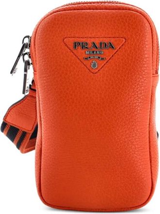 Prada Flou Phone Vitello Daino crossbody bag - Oranje