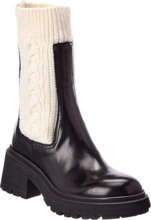 Jimmy Choo London Tamia Leather & Cable Knit Boot