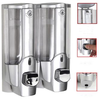 Trade Shop Trade Shop - Doble Dispensador Dispensador Manual Jab&oacute;n De Pared Montaje En Pared 700 Ml