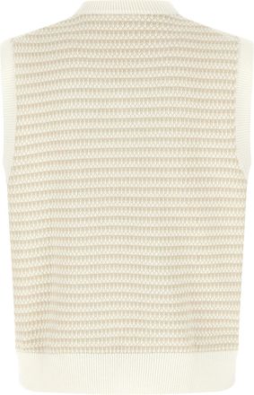Lacoste Honeycomb Jacquard Cotton-Blend Vest - cream