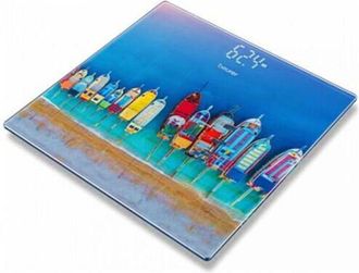 Beurer B&aacute;scula De Ba&ntilde;o El&eacute;ctrica Beurer Con Pantalla De 180 Kg Y Barquitos De Cristal Multicolor