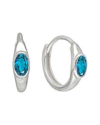 Tiramisu Silver 0.60 ct. tw. London Blue Topaz Huggie Earrings