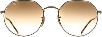Ray-Ban Round Unisex Arista Gold Brown Gradient RB3565 Jack Metal - One Size