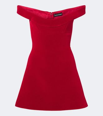 DAVID KOMA Off-shoulder velvet minidress