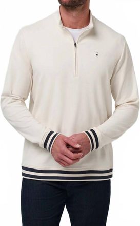 Travis Mathew Happier Hour 1/4 Zip Sweatshirt In Birch