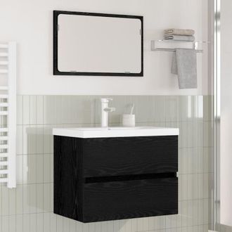 vidaXL Juego De Muebles De Ba&ntilde;o Con Caj&oacute;n 3 Pcs Roble Artesanal