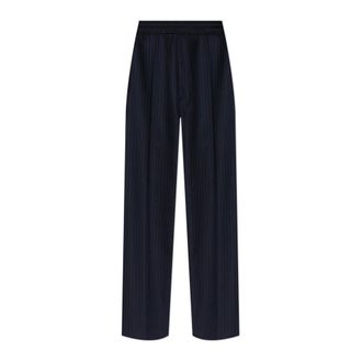 Golden Goose Straight Trousers, male, Blue, Size: M Wool pinstripe trousers