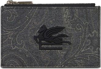 Etro paisley coin-pocket wallet - men - Cotton/PVC/Polyester/Nylon - One Size - Grey