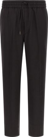 Brioni Black Straight Drawstring Pants