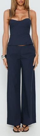 Princess Polly Kierstyn Cotton Camisole & Pants Set in Navy at Nordstrom, Size 12