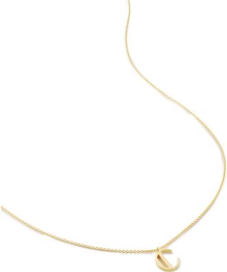 Monica Vinader Initial Pendant Necklace in 18Ct Gold Vermeil/Ss- C at Nordstrom
