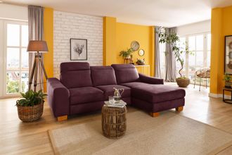 HOME AFFAIRE Ecksofa »Dundee L-Form« wahlweise mit Kopfteilverstellung und zusätzlich mit Bettfunktion