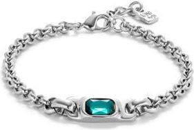 UNOde50 Turquoise Crystal Link Bracelet in Silver at Nordstrom, Size Medium