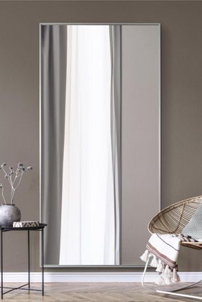 MirrorOutlet Silver Aluminium Edged Wall Mirror 79 X 39 (200CM X 100CM) | Size: 1 Pack