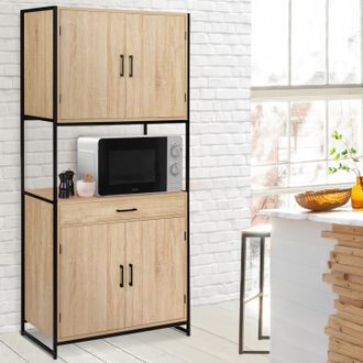 IDMarket Idmarket - 80 Cm Detroit Aparador De Cocina 4 Puertas Dise&ntilde;o Industrial Armario + Caj&oacute;n